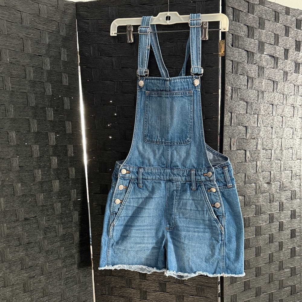 Madewell Women's Blue Denim Overall Shorts